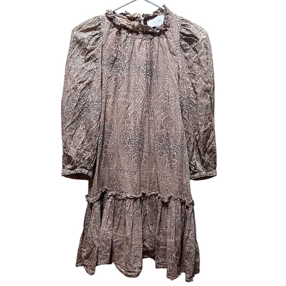 Cleobella Floral Boho Mini Dress‎ Ruffles Cotton Prairie Anthropologie XS EUC